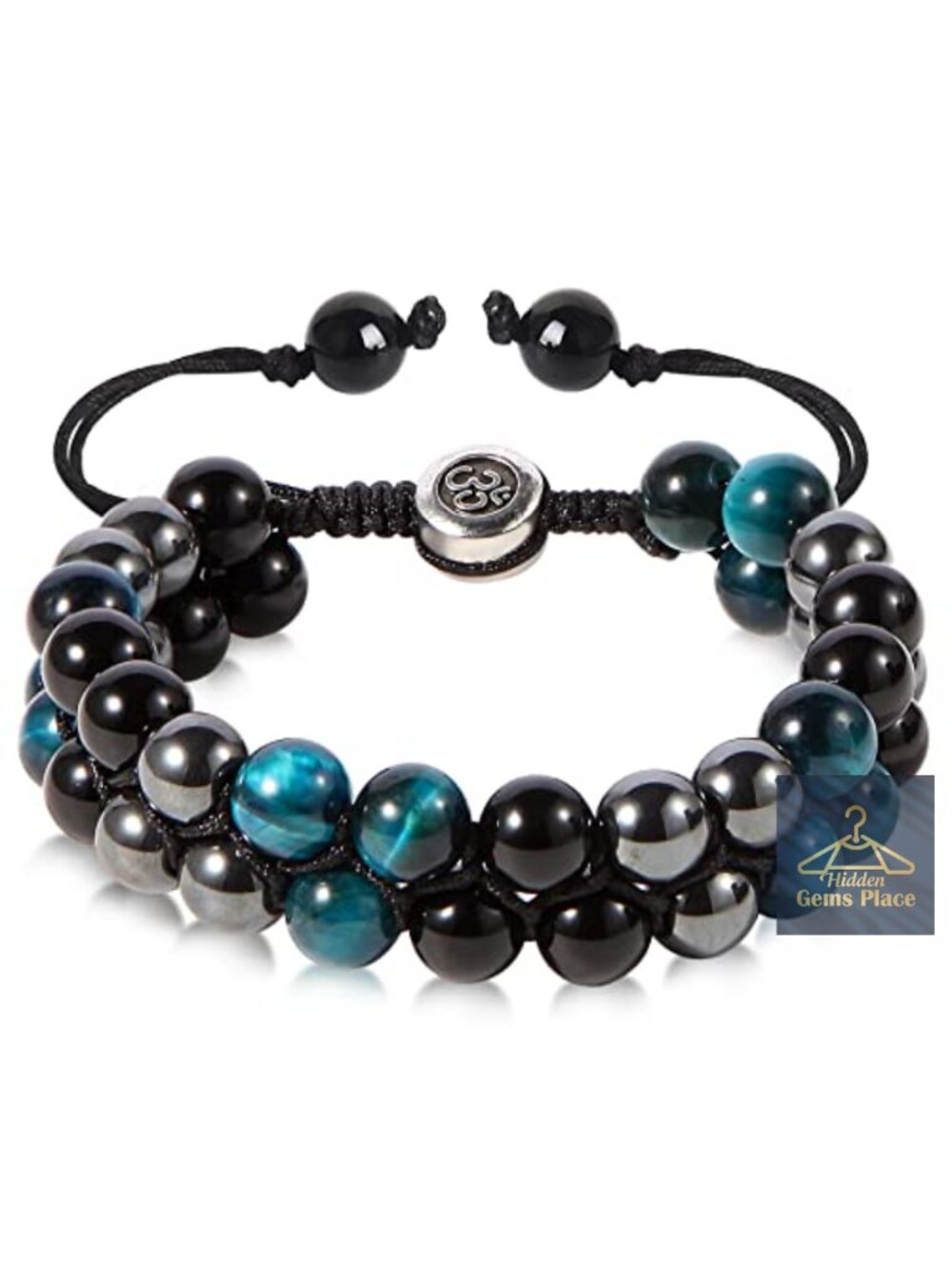 Crystal Stretch Bracelet - Onyx Lava Rock Tiger Eye Protection